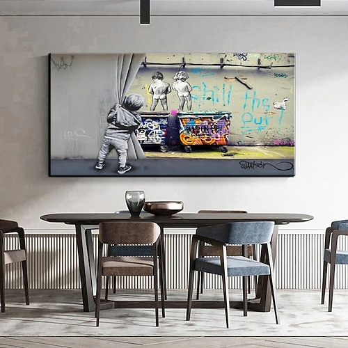 Handgemalte handbemalte Ölgemälde Wandkunst Junge Ölgemälde Wandkunst gerollte Leinwand ohne Rahmen unbespannt Image