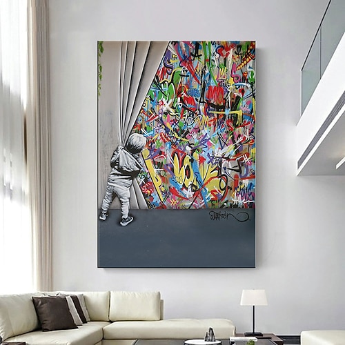 Handgemalte handbemalte Ölgemälde Wandkunst Junge Ölgemälde Wandkunst gerollte Leinwand ohne Rahmen unbespannt Image