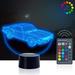 YSITIAN Muscle Car 3D Illusion Birthday Present Beside Table Lamp 7 Color Changing Touch Switch Decoration Night Lamp with Acrylic Flat ABS Base USB Cable YT-14995