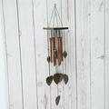 Gpoty 23 Wooden Wind Chimes with 8 Metal Hollow Tubes Tuned Soothing Melody Decor Sympathy Windbell with Tubes Metal Heart Pendant for Garden Decor and Outdoor Decorative