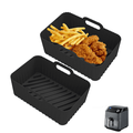 Holocky 2 Pack Air Fryer Liners Silicone Deep Fryer Baskets Silicone Fryer Pot Rectangle