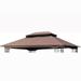 Unique Choice 13 x 10 Replacement 2-Tier Gazebo Canopy Cover Top Fabric Brown