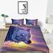 Fashionable Bedding Cover Set 3D Wolf Printed Comforter Cover Set with Pillowcase Home Bed Set Full (80 x90 )