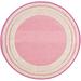 Rugs.com Aruba Outdoor Collection Rug â€“ 3 Ft Round Pink Low-Pile Rug Perfect For Any Outdoor Space Kitchens Dining Rooms