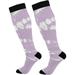 bestwell Lavender Compression Socks Women Men Long Stocking (20-30mmHg) Travel Knee High Stockings for Athletic Sports Running Cycling Nursing (21-22) (20-30mmHg)