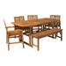 Afuera Living 6-Piece Extendable Outdoor Patio Dining Set in Brown