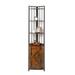 Gzxs Corner Shelf with Storage Rustic Corner Bookshelf Stand Storage Rack Plant Stand for Living Room Home Office Kitchen Small Space Brown 11.8 D x 11.8 W x 70.9 H