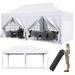 LAZY BUDDY 10 x 20 Ez Pop up Canopy Tent Portable Commercial Folding Instant Shelter Heavy Duty Canopy Gazebo Tent for Outdoor White