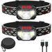 LED Head Torch 800 Lumen Ultra-Light Bright LED Rechargeable Headlamp with White Red Light 2-Pack Waterproof Motion Sensor Headlights 8 Modes for Outdoor Camping Cycling Running Fishing
