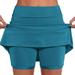 ASDYO Women s Athletic Tennis Skorts with Pockets Built-in Shorts Golf Active Skirts Green XL