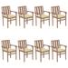 Stackable Patio Chairs with Cushions 8 pcs Solid Teak Wood