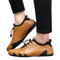 Wotryit Mens Shoes Men Fashion Walking Sneakers Non Slip Work Shoes Comfortable Leather Casual Athletic Tennis Shoes Running Shoes for Men Shoes for Men(Color:Gold Size:7.5)