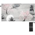 Hidove Ink Floral Painting Garden Beach Towel Fast Drying Camping Towels Sand Free Beach Blanket Soft Absorbent Travel Sport Towel for Gym Bath Shower Swimming 30 x 60