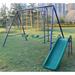 Swing Sets for Backyard 4 in 1 Swing Set with 2 Swings Seats 1 Glider and 1 Slide for Kids Ages 3-8 Heavy-Duty A-Frame Metal Swing Set for Playground Park Max Weight 500lbs