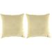 Jordan Manufacturing Sunbrella 18 x 18 Canvas Vellum Yellow Solid Square Outdoor Throw Pillow (2 Pack)