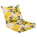 2 Piece Indoor/Outdoor Cushion Set Lemon pattern seamless texture Casual Conversation Cushions & Lounge Relaxation Pillows for Patio Dining Room Office Seating