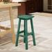 Costaelm Paradise 29 Outdoor Patio HDPE Square Backless Bar Stool Dark Green