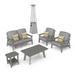 Mondawe 6-Piece Patio Lounge Set with Heater and Coffee Table