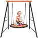 SEGMART Swing Stand A Frame Heavy Duty Metal Swing Frame for Both Kids and Adults Hold up to 880lbs Swing Sets for Backyard Playground Indoor Outdoor Activities(Swing NOT Included) Orange