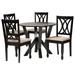 Baxton Studio Irene Sand Fabric and Dark Brown Finished Wood 5-Piece Dining Set