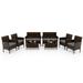 Costway 8 PCS Patio Furniture Set with Washable Cushions and Tempered Glass Coffee Table Grey