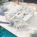 SERWALL 5 PC Outdoor Patio Furniture Set Patio Dining Sets 4 Chairs and 1 Table White