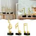 Lloopyting 3 Pieces Music Note Resin Sculpture Table Statue Indoor Centerpiece Ornament Piano Lovers Craft Birthday Art Decor Room Decor Desk Decor Gold 22.5*17*12cm