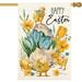 Easter Garden Flag Double Sided Spring Floral Chicken Egg Small Burlap Yard Flag House Holiday Farmhouse Outside Outdoor Decoration 12.5 x 18 Inch