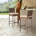 UBesGoo 2 Packs Wicker Stool with Cushion for Patio and Garden All Weather Wicker Bar Chairs Wicker Dining Chairs for Kitchen Porch