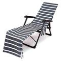 Aufmer Stripe Beach Chair Cover Pool Lounge Chaise Towel Sun Lounger Cover Chaise Lounge Towel Cover with Side Storage Pockets for Pool Sun Lounger Hotel Vacationâœ¿Latest upgrade