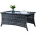 NLIBOOMLife Patio Table Outdoor - Rattan Wicker Coffee Table with 2-Tier Rectangle for Outdoor Patio Porch Deck Balcony Garden(Mixed Grey/Wicker Top)