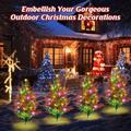 Christmas Decorations Outdoor Solar Lights: 4 Pack Upgraded LED Solar Christmas Tree Lights outside Waterproof Solar Christmas Stake Lights for Yard Garden Pathway Lawn Xmas Decor