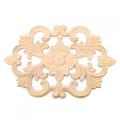 Vobor Wood Carved Furniture Applique Onlay Applique Unpainted Furniture for Home Door Cabinet Decoration(1Pc)(30 * 19CM)