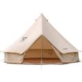 QCAI Cotton Canvas Bell Tent 4 Person Luxury Outdoor Camping Tent Glamping Yurt Tent with Stove Jack Opening Portable Waterproof & Windproof Tent Easy Setup Family Tent for 4 Season