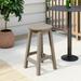 Costaelm Paradise 24 HDPE Round Outdoor Patio Counter Height Bar Stool Weathered Wood