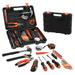 JELLAS 38 Piece Tool Set General Household Tool Kit Home Repair Auto Hand Tool Kit with Plastic Tool Box Storage Case for Garden Office House Diyer Repair Maintain Tool Set