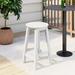 Costaelm Paradise 24 HDPE Round Outdoor Patio Counter Height Bar Stool White