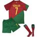 Ryhoow Portugal National Team No. 7 Cristiano Ronaldo for Kids Boys Girls Soccer Jerseys 2022 World Cup Shirt Short Sleeve Football Fans Gift Size 22 Home