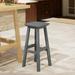 Costaelm Paradise 29 Outdoor Patio HDPE Square Backless Bar Stool Gray