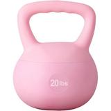 Soges Soft Kettlebells Iron Sand Filled Weights Strength Training Kettlebells Shock-Proof Weights and Wide-Grip Handle Fitness Soft Kettlebells for Women Men Home Gym Kettlebells Pink 20LBS