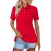 Kddylitq Golf Polo Shirts for Women Summer Quick Dry Short Sleeve Button Down Shirt Lightweight Dressy Casual Work Tops 2024 Hot Pink 3XL