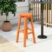 Costaelm Paradise 29 HDPE Round Outdoor Patio Bar Stool Orange