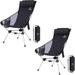 QCAI Ultralight High Back Folding Camping Chair Backpacking Chair Compact & Heavy Duty Outdoor Travel Picnic Festival with 2 Side Pockets Pillow &Carry Bag (Set of 2 Black)