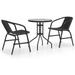 Perfect Furniture Sets 3-Piece Black Patio Dining Set with Outdoor Tables for Conversation and Dining in Outdoor Chairs