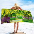 Garden Flower Quick Dry Large Beach Towel Super Absorbent and Sand Free Pool Towel Microfiber Portable Sports/Camping Towel