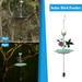 HTHJSCO Solar Bird Feeder Bath Perches Wild Bird Feeder for Patio Garden Outdoor