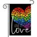 Love IS Love Rainbow Pride Garden Flag 12x18 Inch Double Sided Gay Pride Lesbian LGBT Pride Love Hears Small Yard Flag Pansexual Decorations for Farmhouse Patio Outdoor Outside Celebration