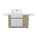 Spire 5-Burner Built-in Propane Gas Stone Island Grill w/Rear Burner 63 000BTUs 758 sq.in. Cooking Area Convertible to Natural Gas 2 Foldable Shelves Pullout Trash Bin 2 Halogen Light 860-0032