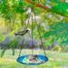 fuyuli Bird Bath Hot Melt Glass Bird Bath Colorful Glass Bird Feeder Outdoor Courtyard Glass Bird Feeder Hanging Hummingbird Feeder for Outdoors Garden Yard