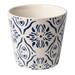 5.9â€�D x 5.43â€�H Round Ceramic Blue Medallion Planter White